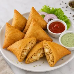 chicken cheese samosas